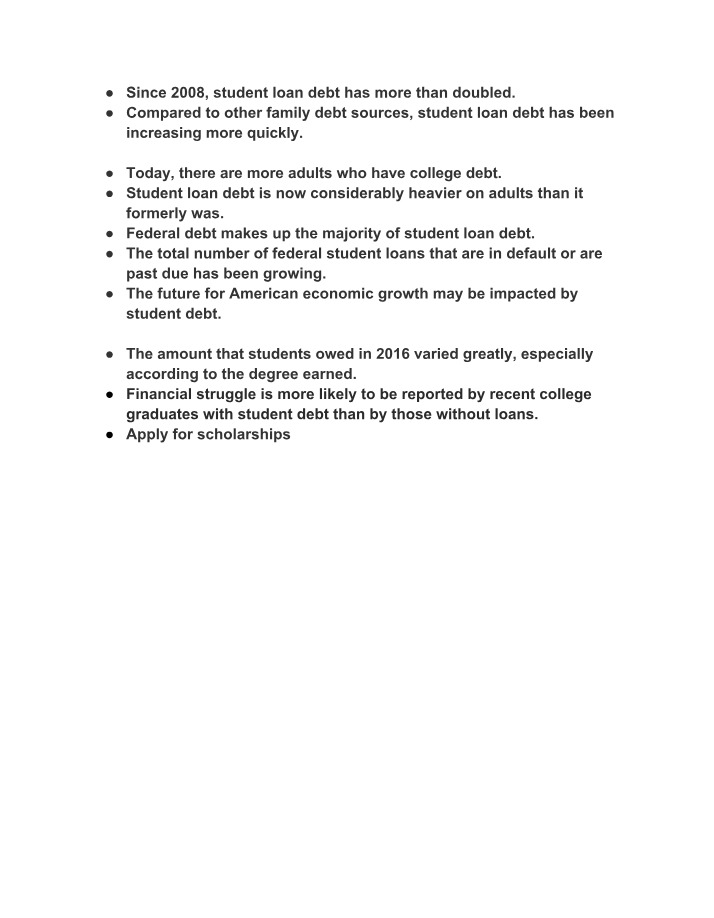 Economic Growth Impact and Student Loan Debt Statistics