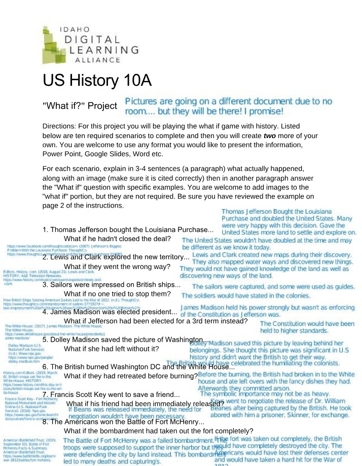 US History - What If Project