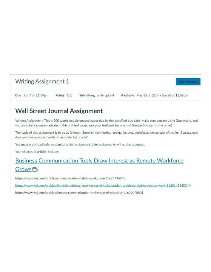 Assignment 1 for Writing
