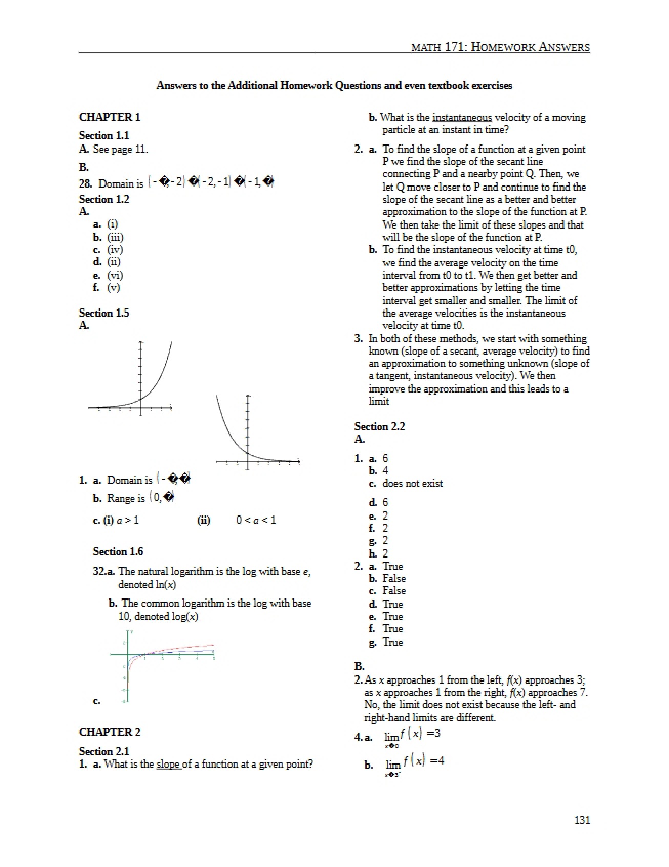 Calculus Homework