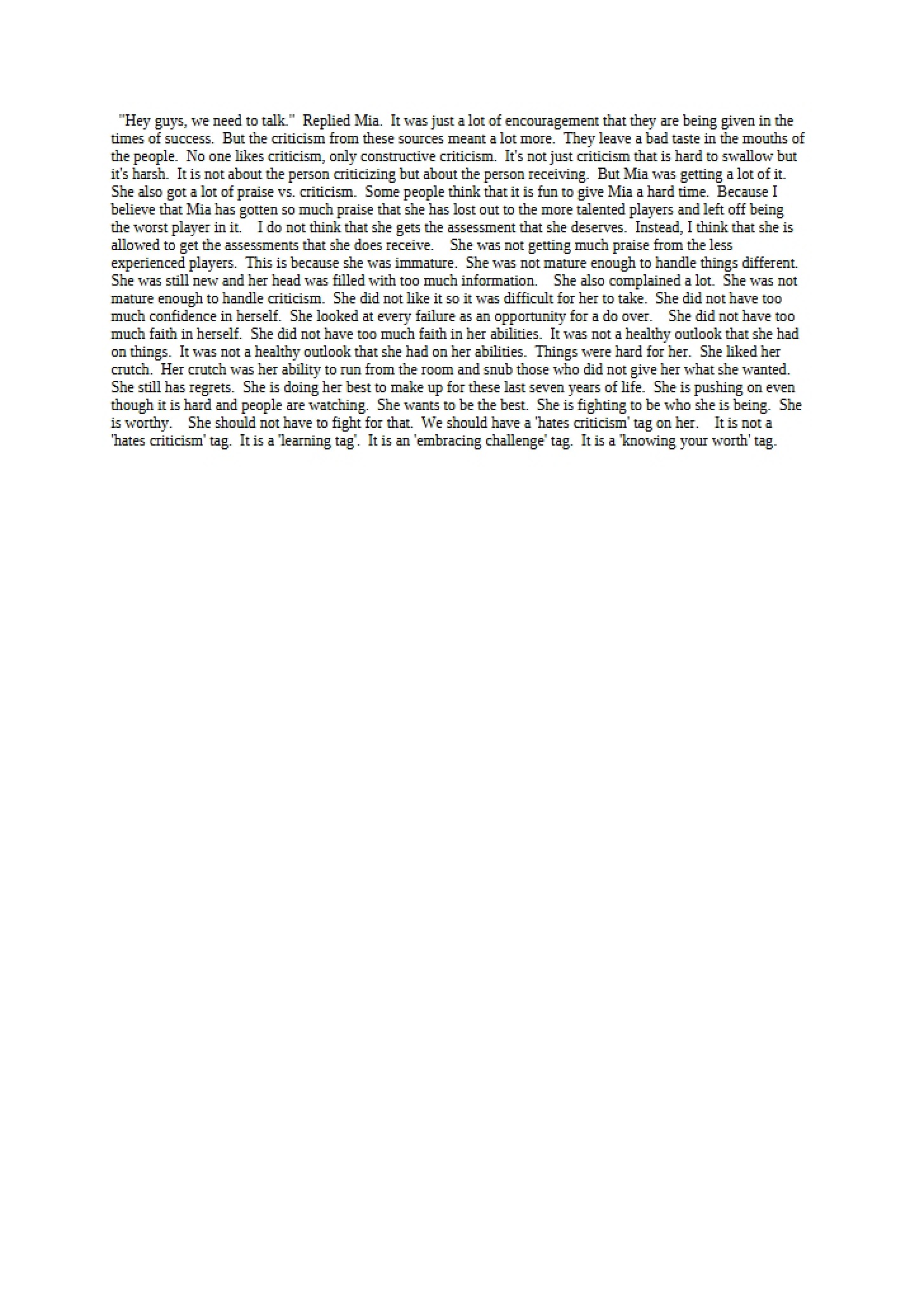 Quick Write Exercise 03