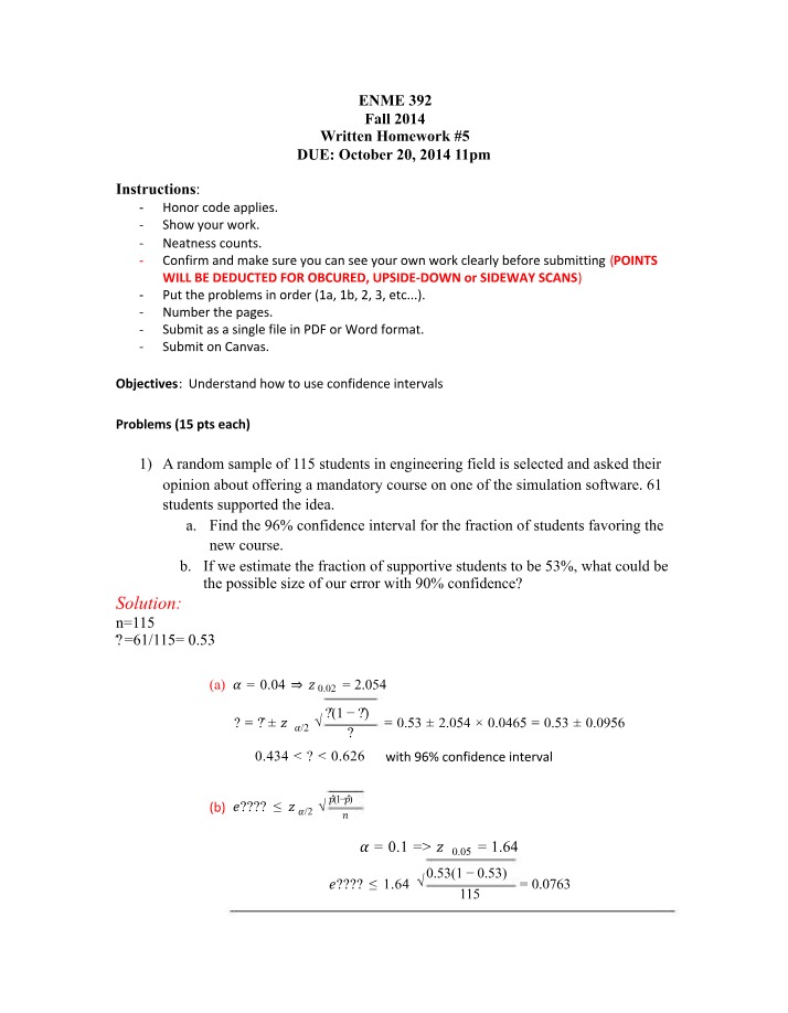 Written Homework 5 Solution