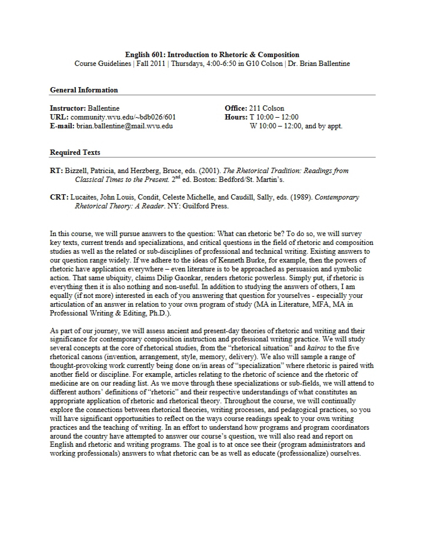 Course Syllabus