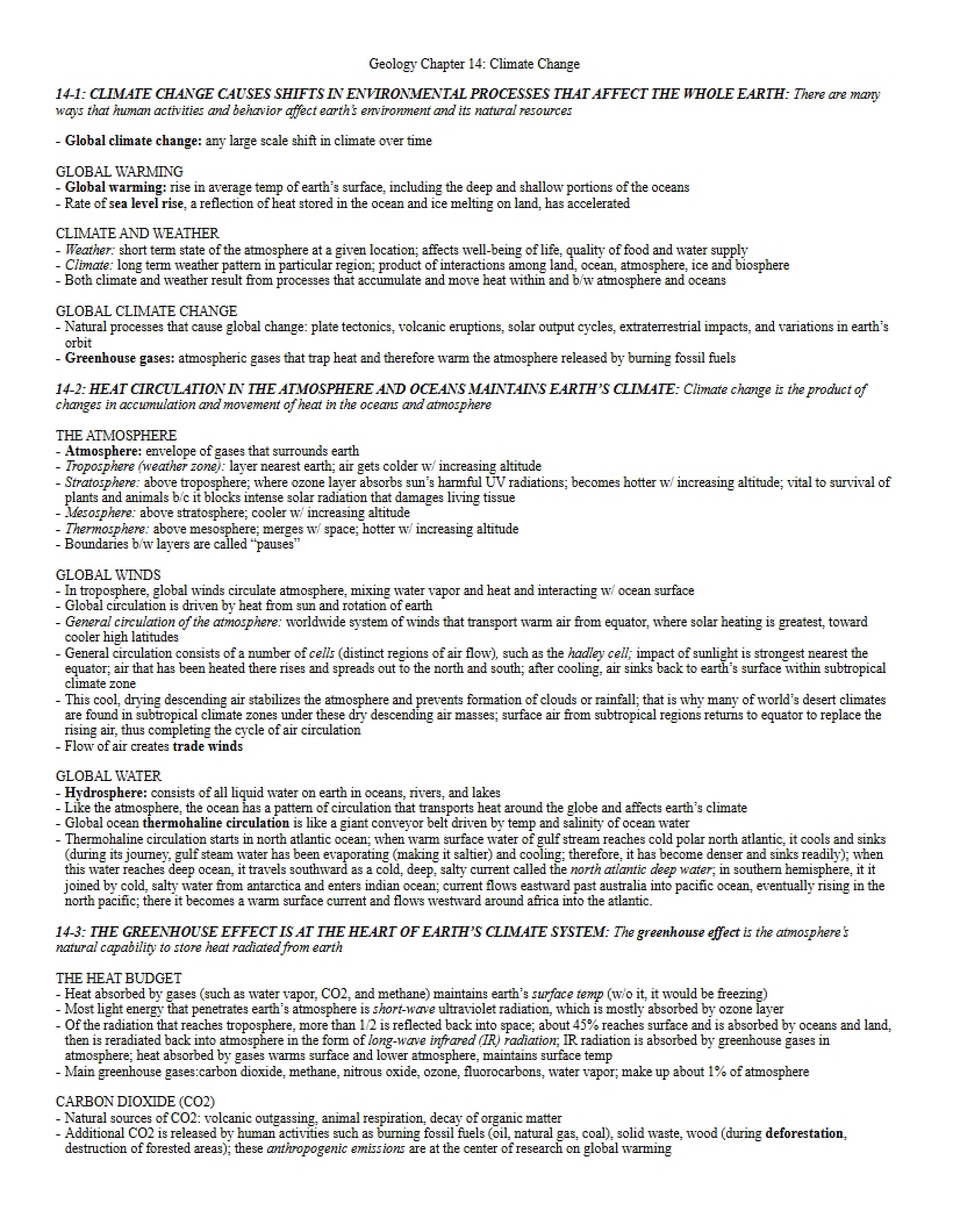 Climate Change Chapter Fourteen