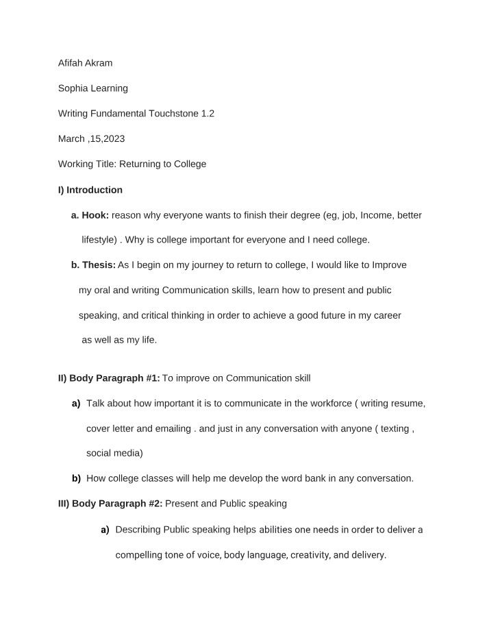 Writing Fundamentals - Touchstone 1.2