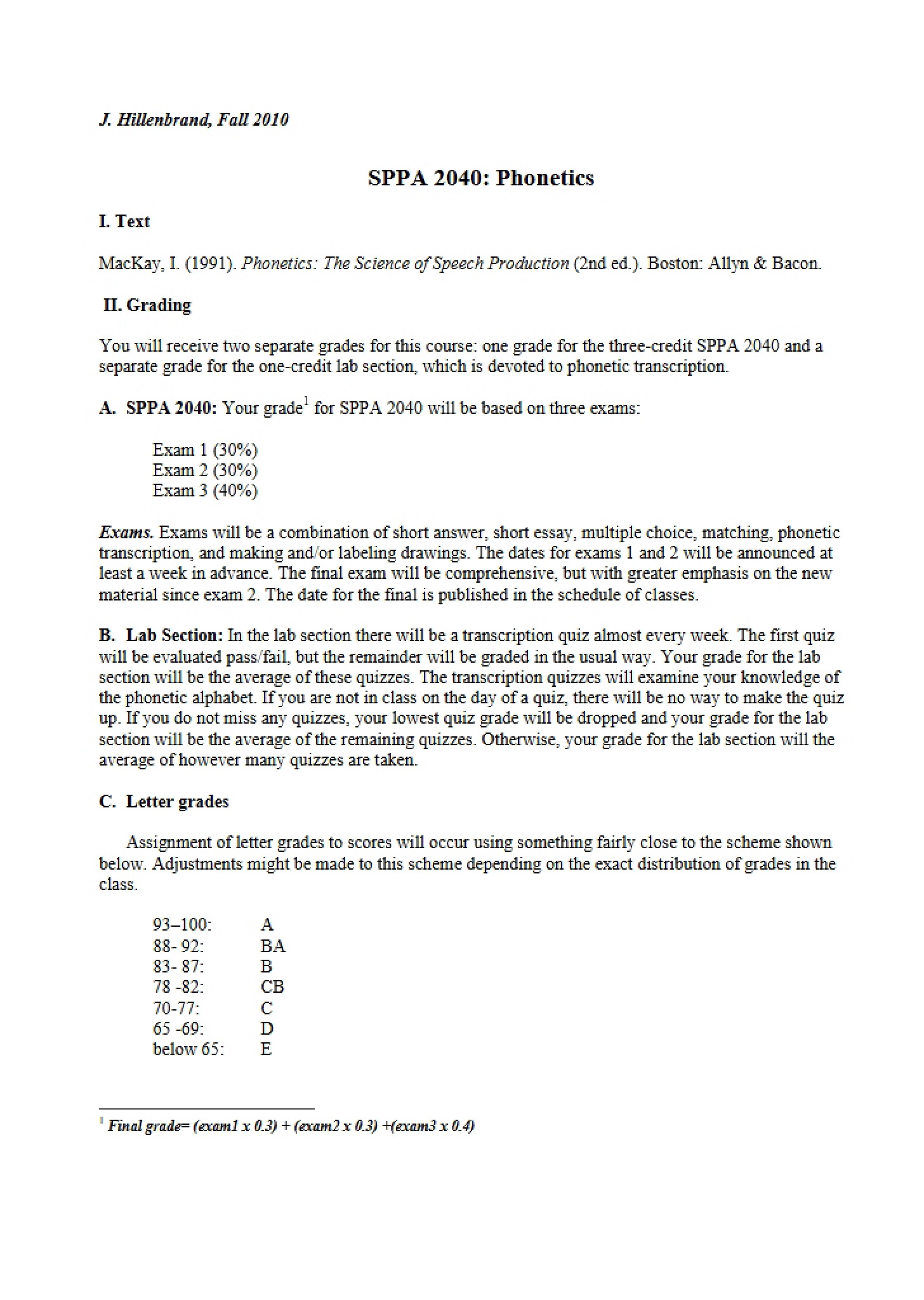 Course Syllabus Document