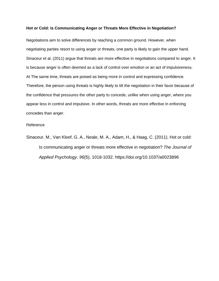 Threats vs. Effective Negotiation Strategies