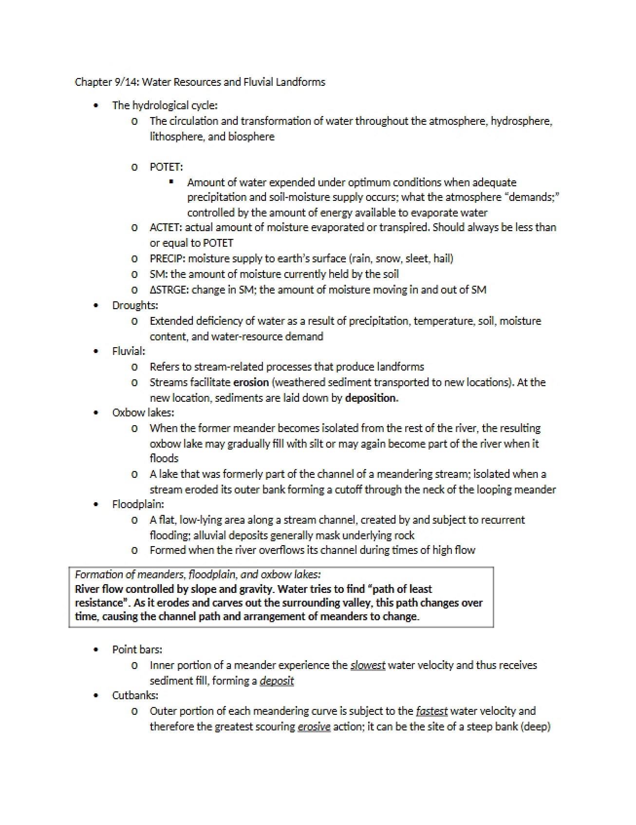 Introduction to Water Resources and Fluvial Landforms