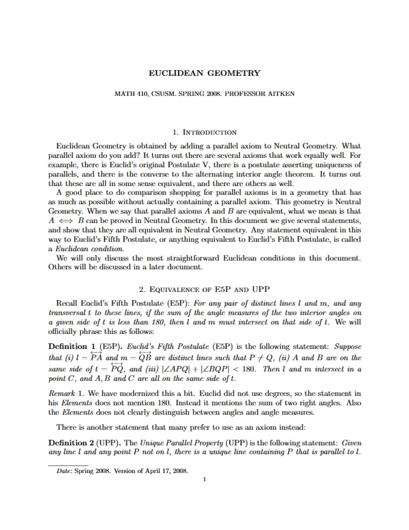 Geometry Euclidean Concepts