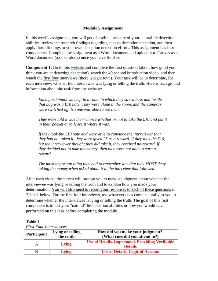 Lie Detection Research - Application and Findings