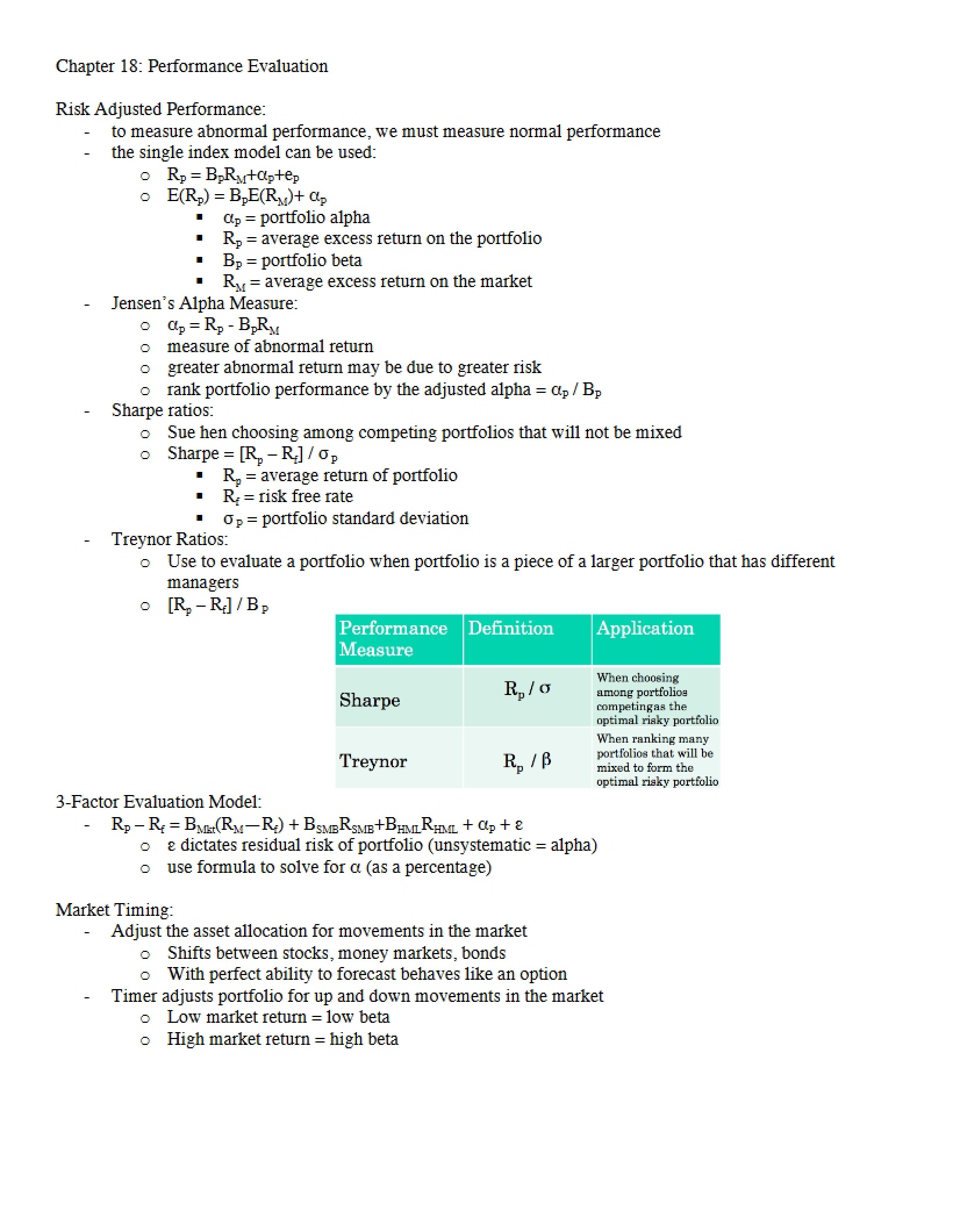 Evaluation of Performance - Chapter 18