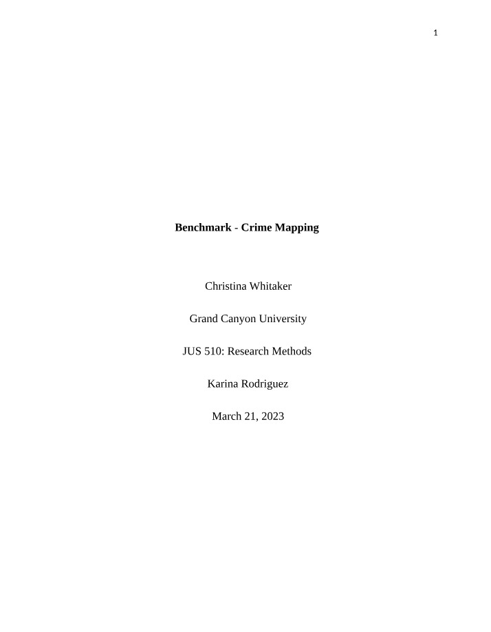 Crime Mapping - Benchmark Assignment