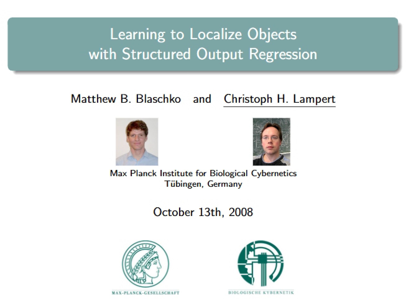 Localizing Objects with Structured Output Regression