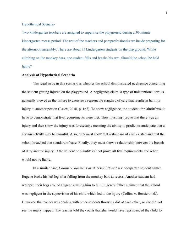 Hypothetical Scenario Quiz for Module 4
