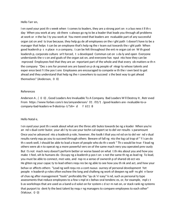 Unit 7 Discussion Answer Part 2