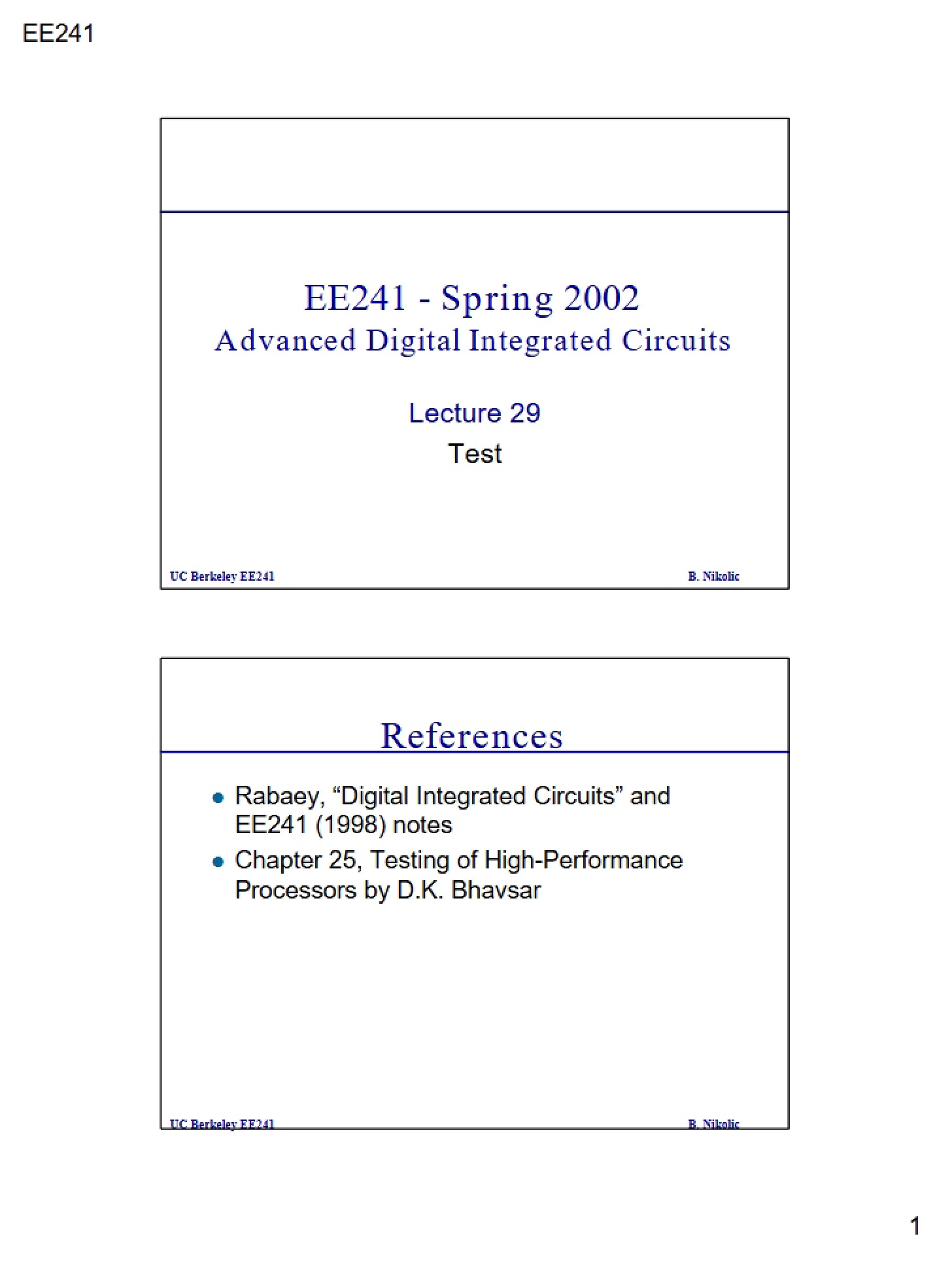 Testing (Lecture 29)