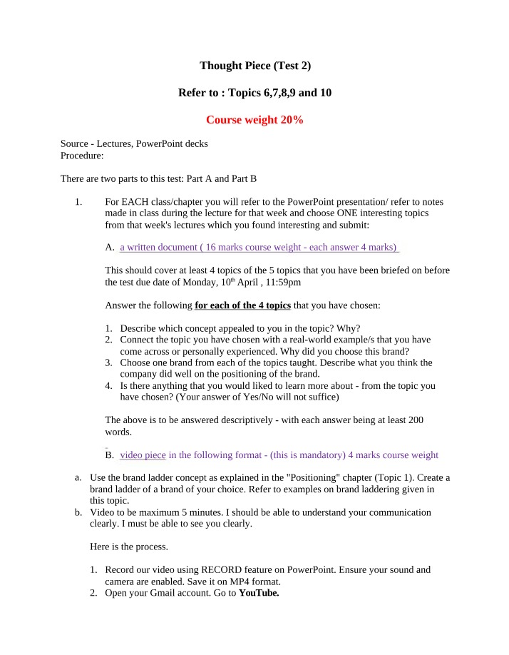 Thought Piece for Test 2