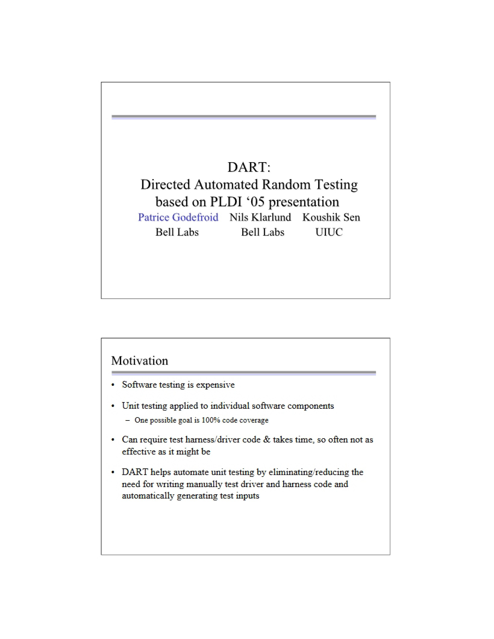 Automated Random Testing (Directed)