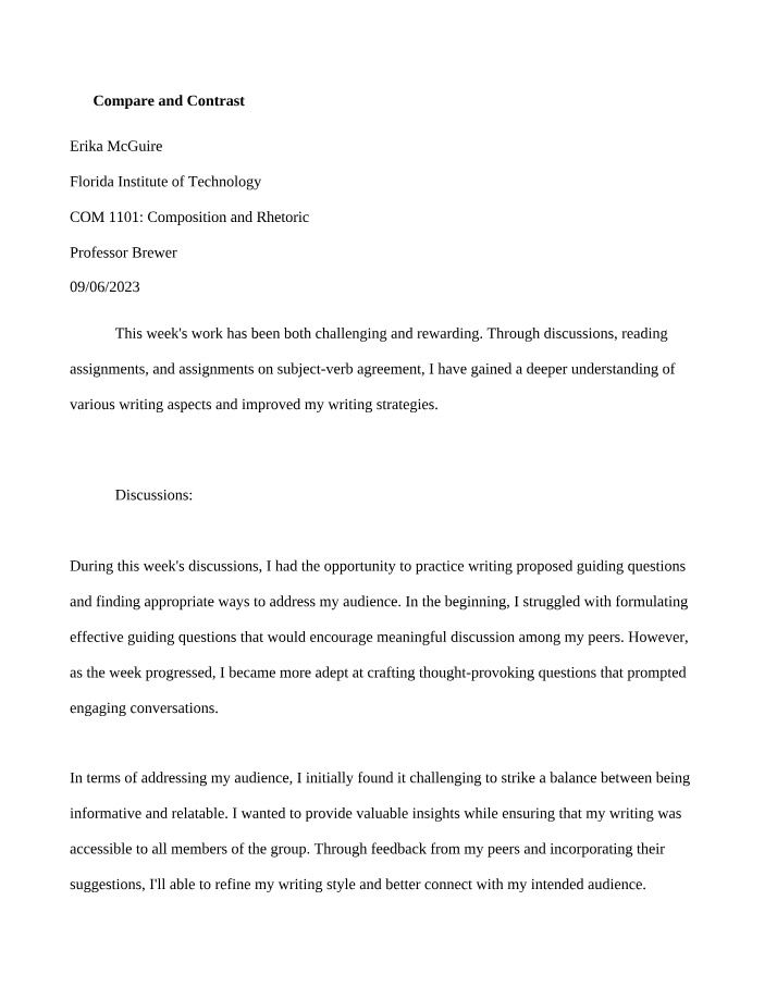 Enhancing Writing Skills - Readings, Assignments, and Discussions