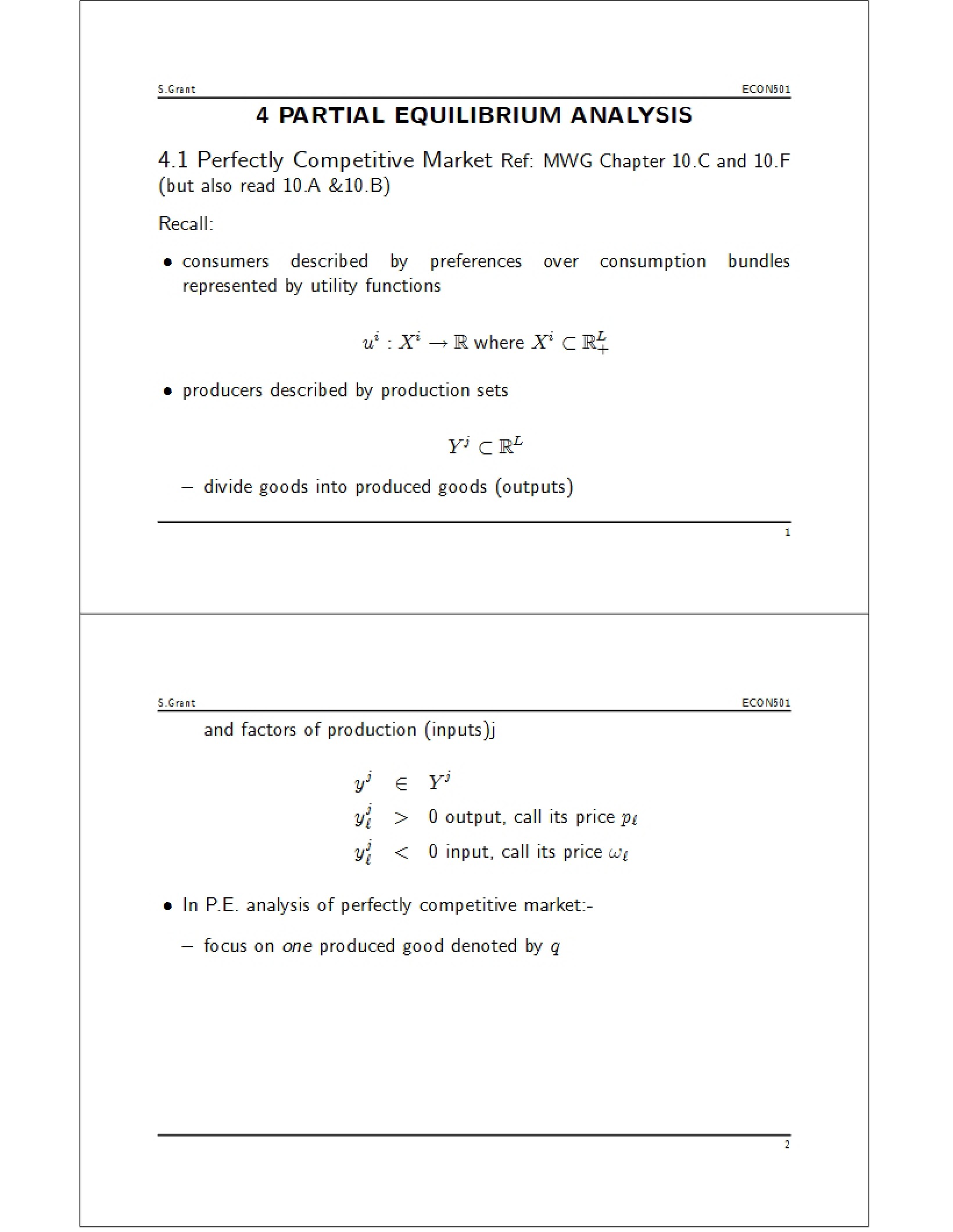 Analysis of Four Partial Equilibria