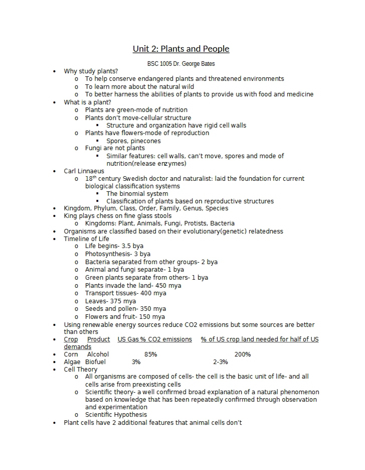 Unit 2 Plants and Human Society