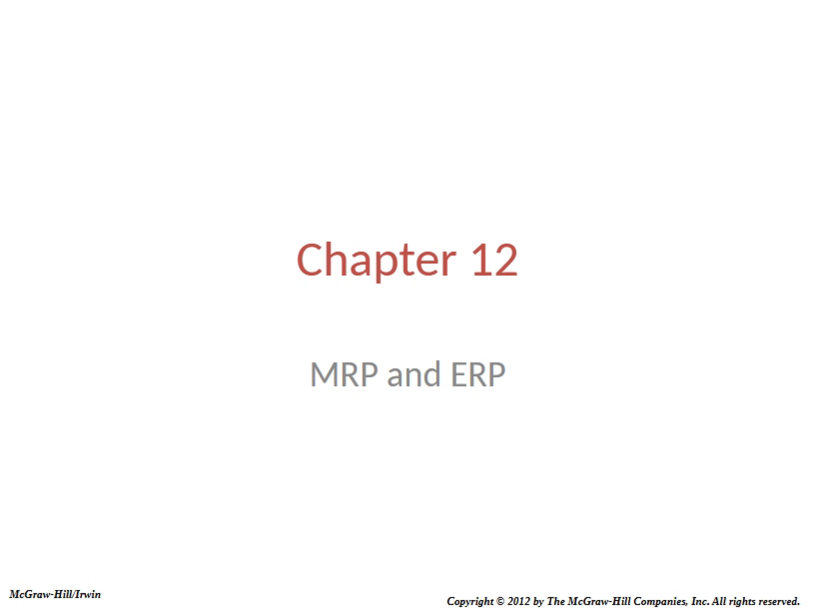 ERP and MRP Systems