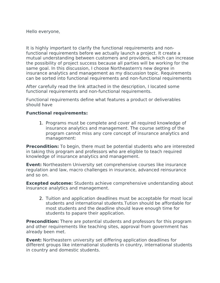 Solution Requirements Evaluation