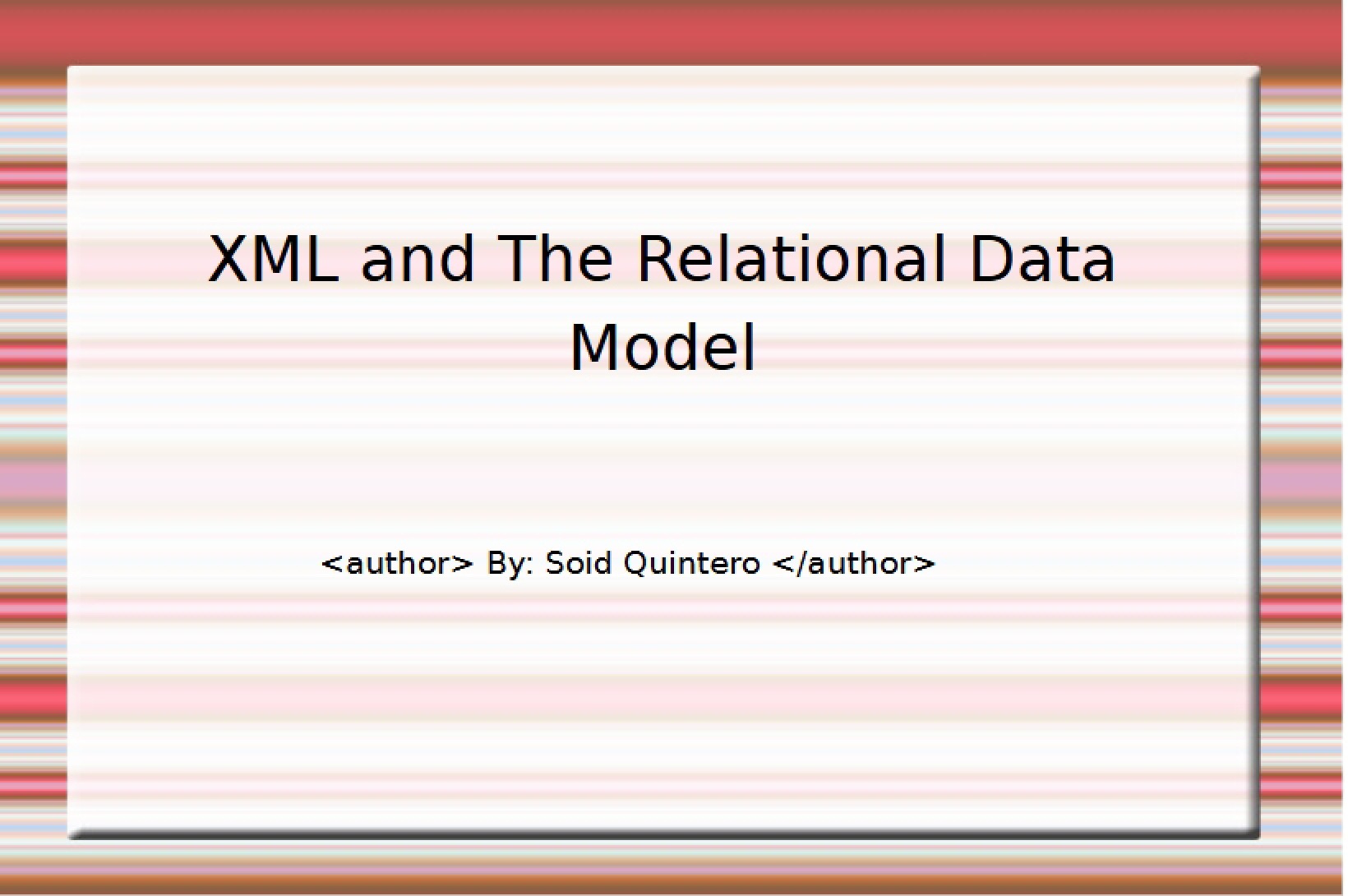 Relational Data Model and XML