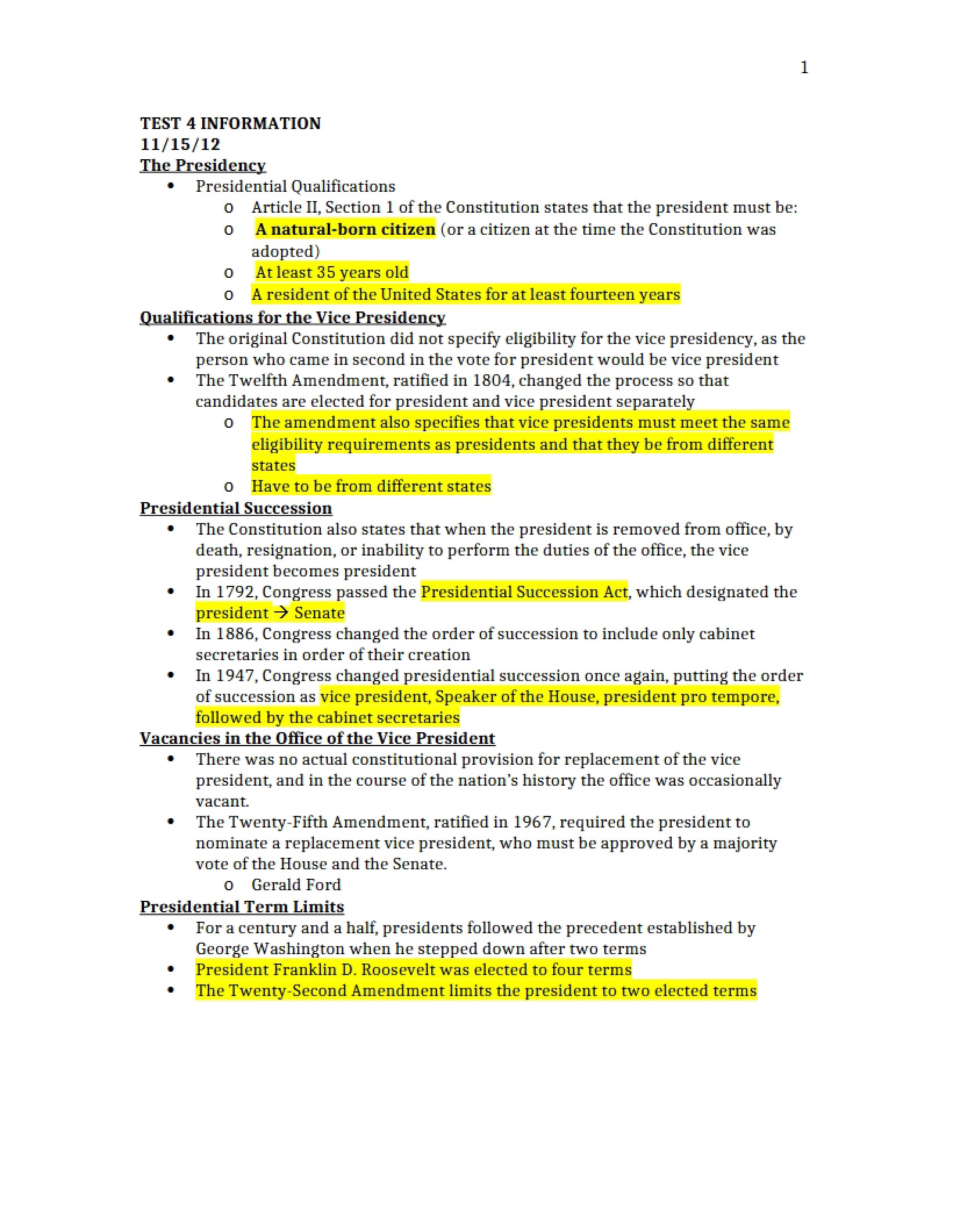 American Government Study Guide