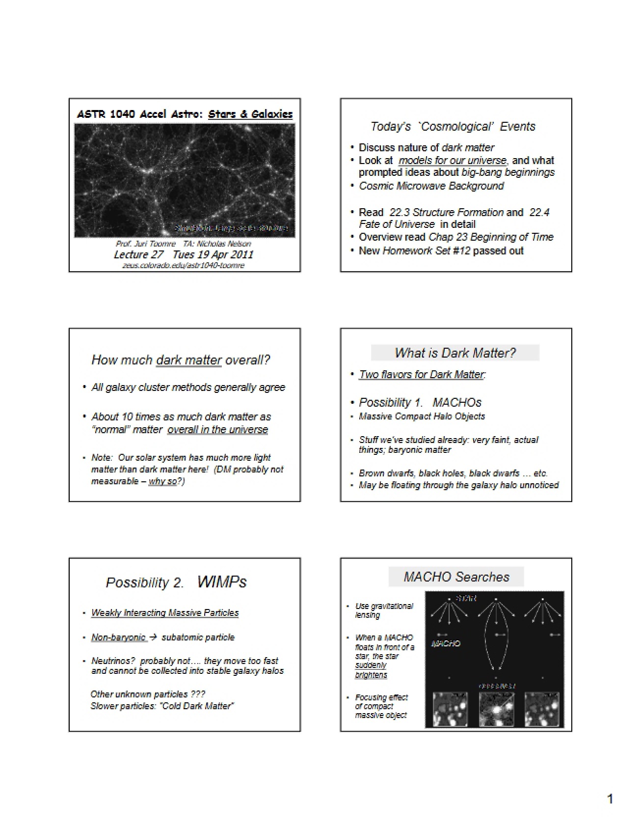 Astronomy Lecture for Accelerated Students