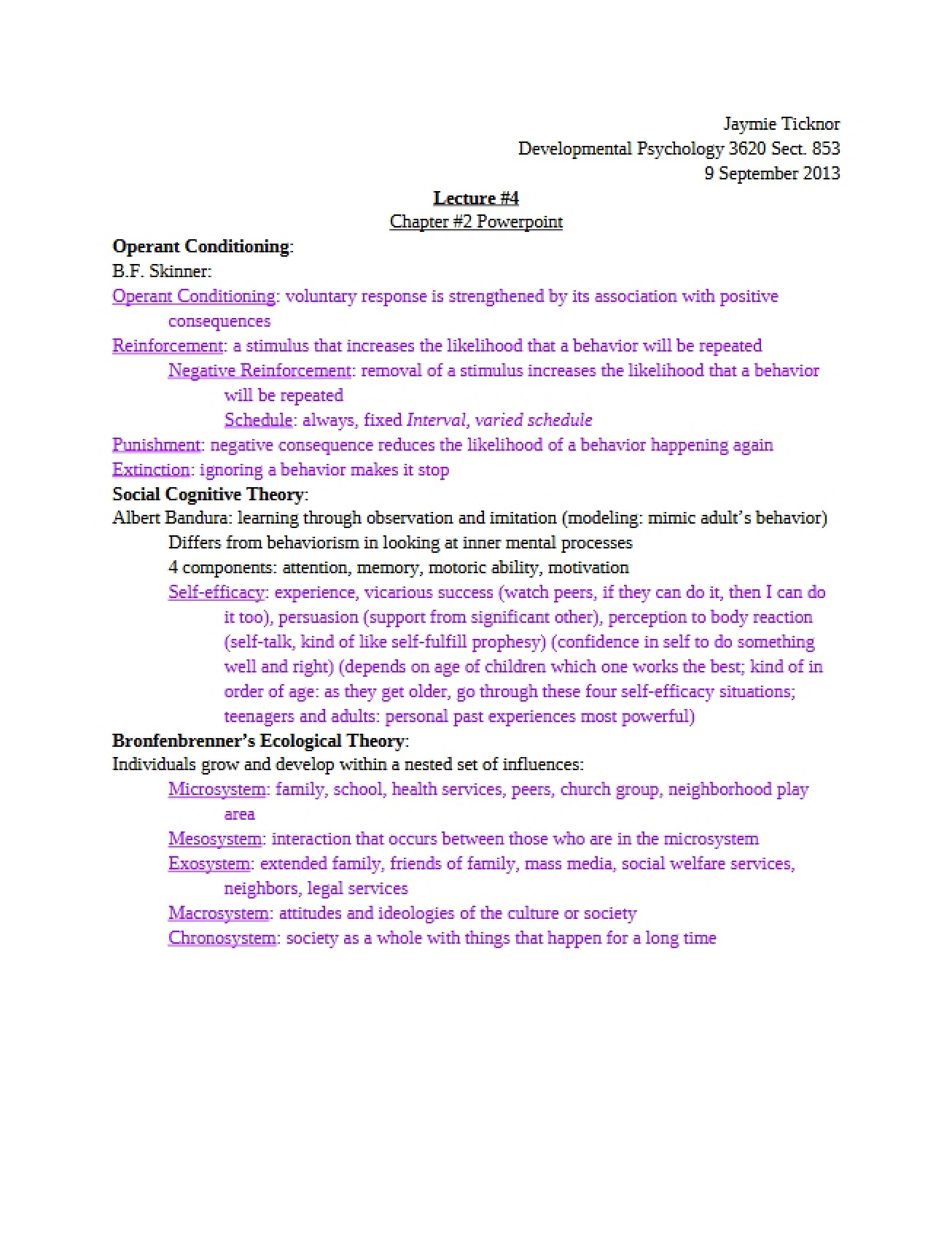 Fourth Lecture