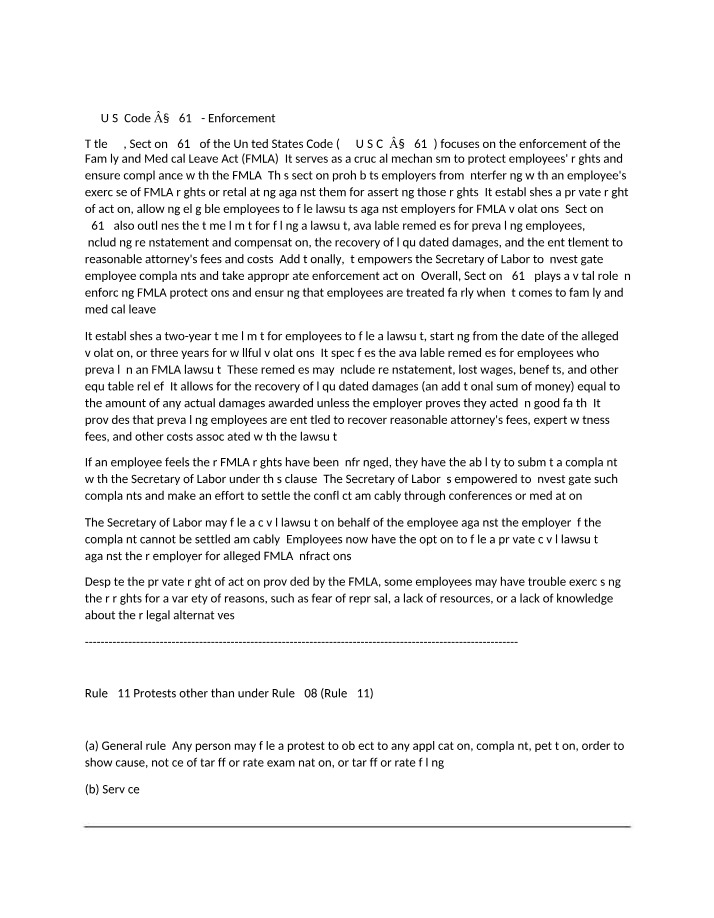 FMLA Enforcement - Protecting Employee Rights
