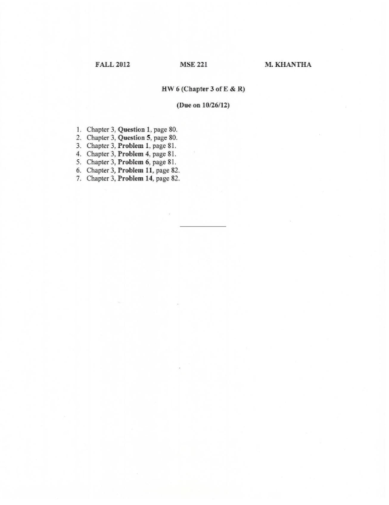 Solutions for Homework 6
