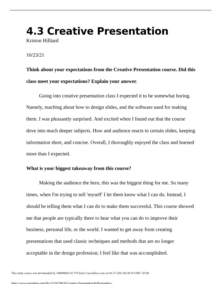 Creative Presentation (4.3)