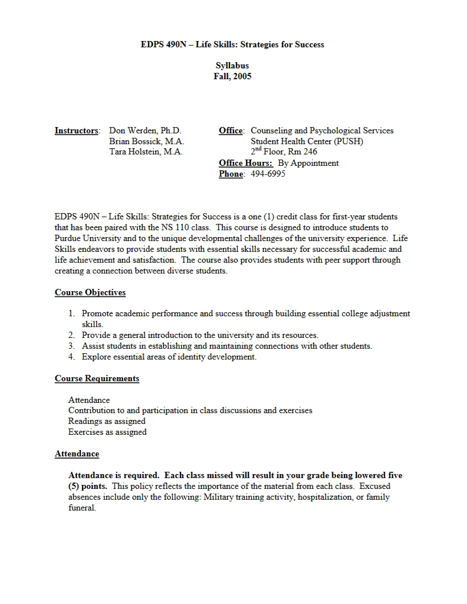 Syllabus - 7 Pages