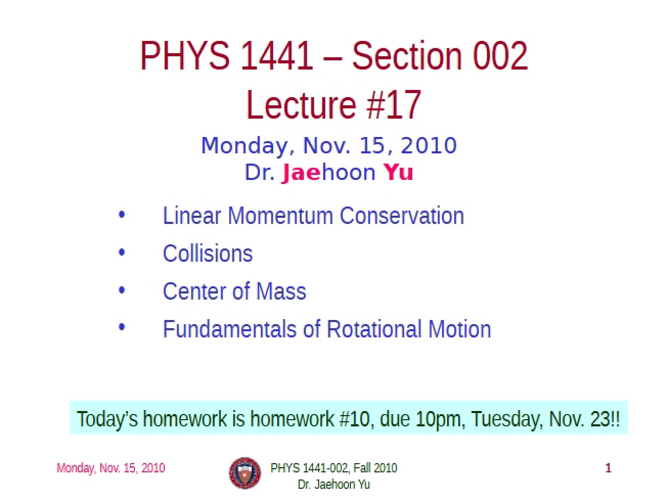 Notes from Lecture (12)