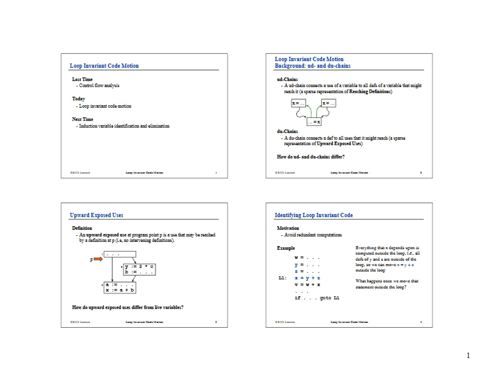 Code Motion (Lecture 14)