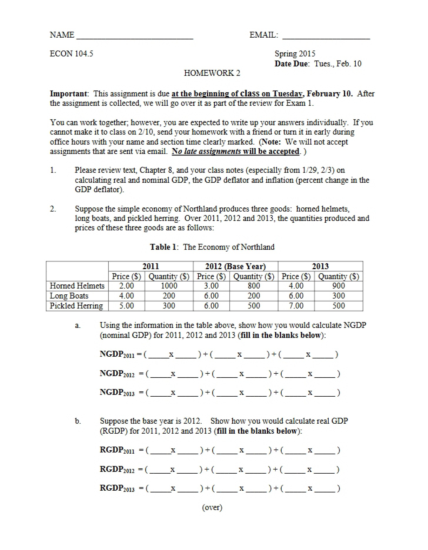 Homework 2 for Econ 104