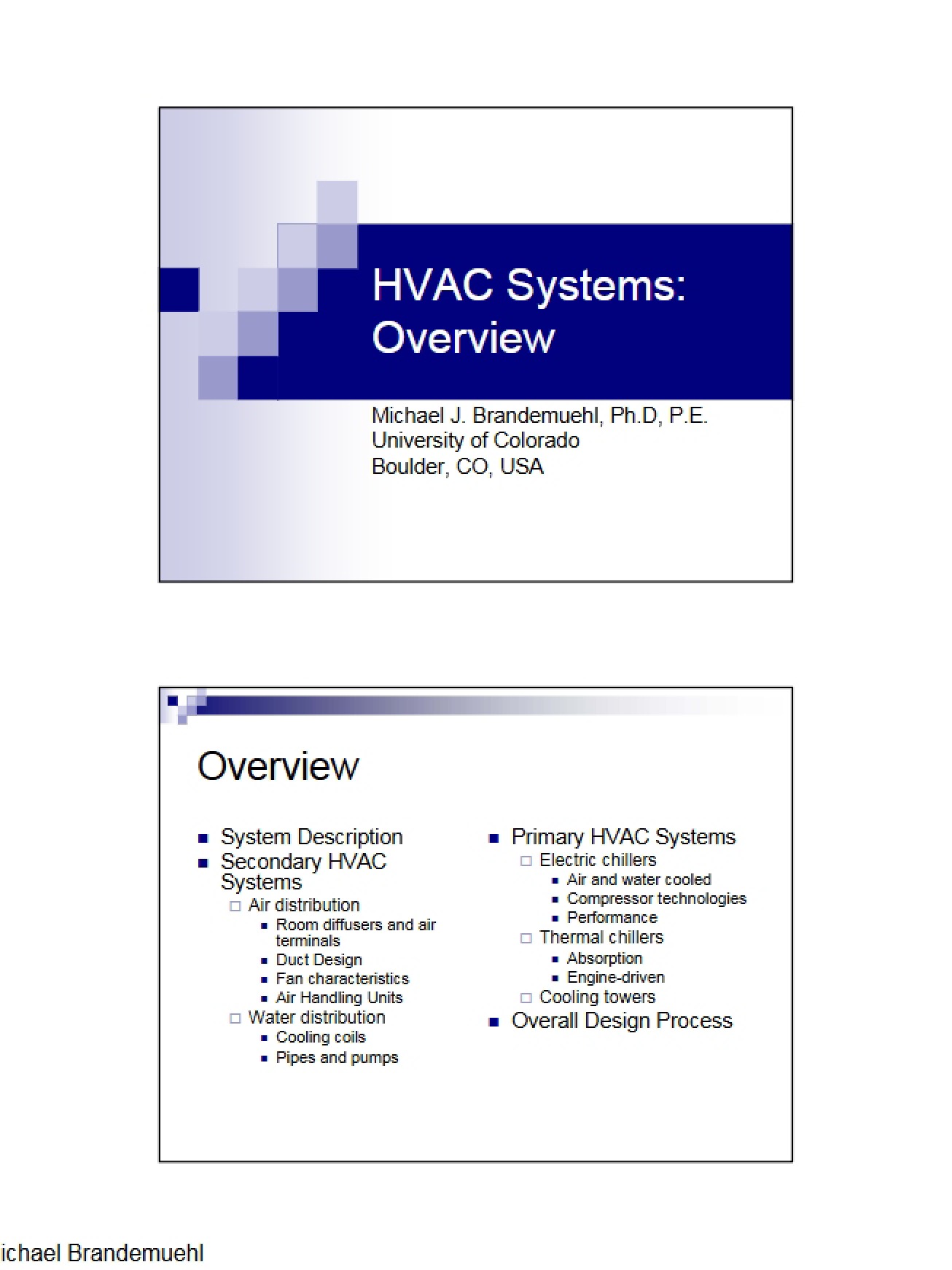 Overview of HVAC Systems