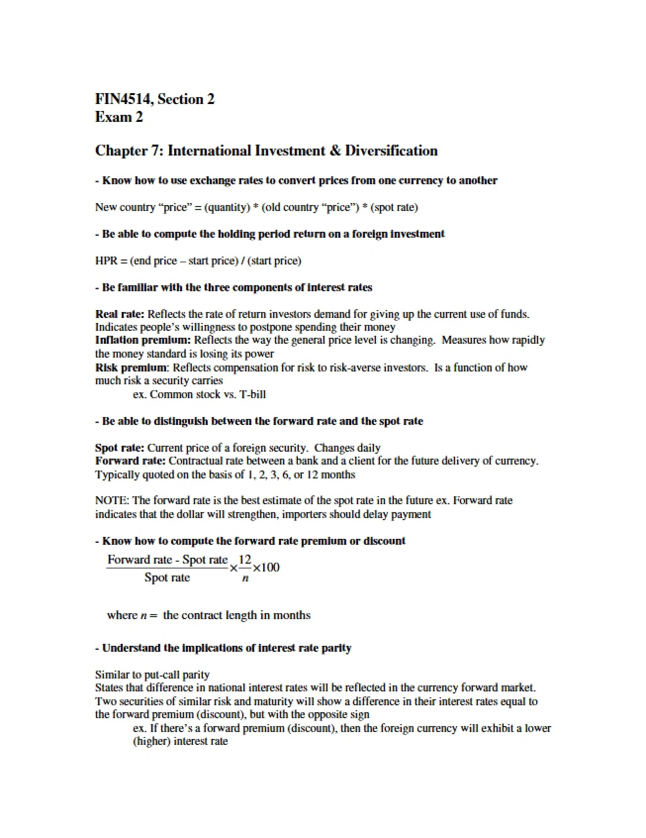 Second Exam on Portfolio Management