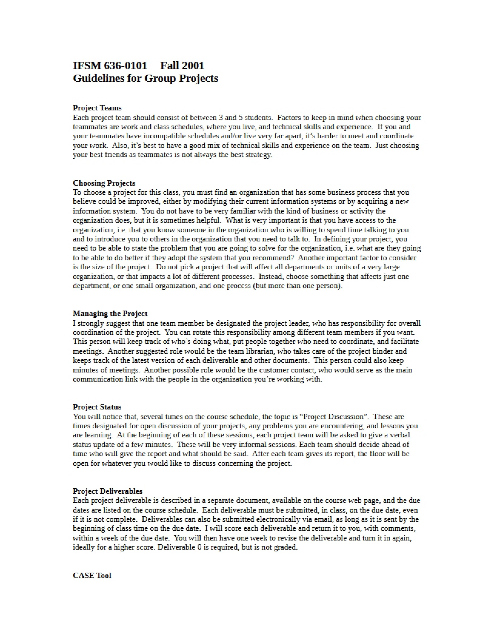 Group Project Guidelines