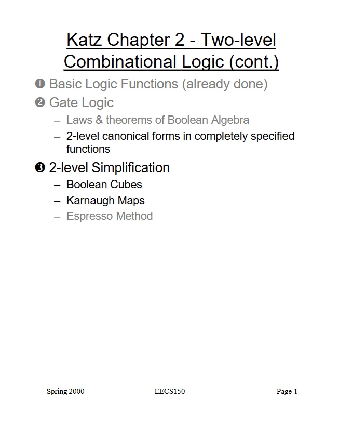 Combinational Logic Design