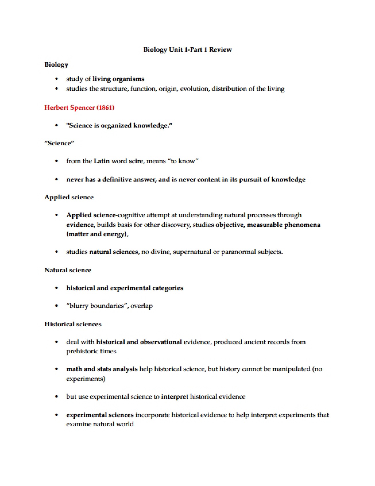 Review Unit 1 Part 1 (Biology)