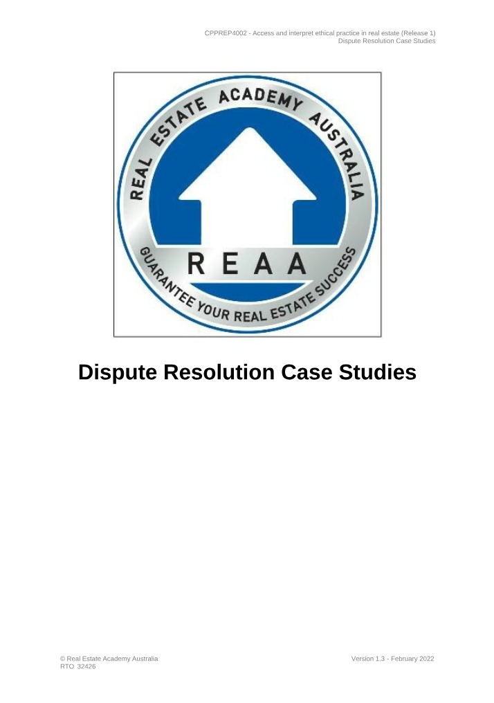Dispute Resolution Case Studies Examples