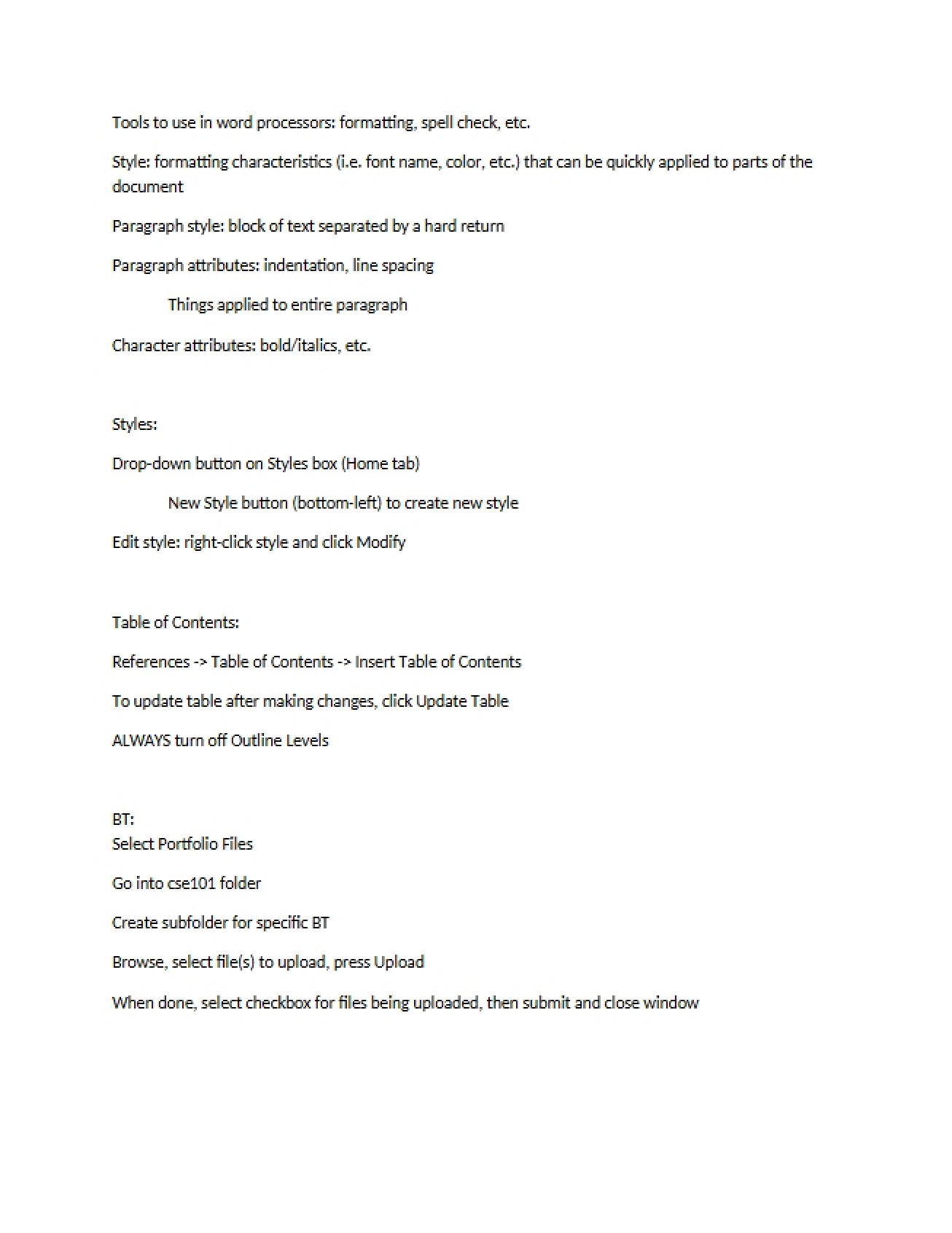 Class Notes for CSE 101