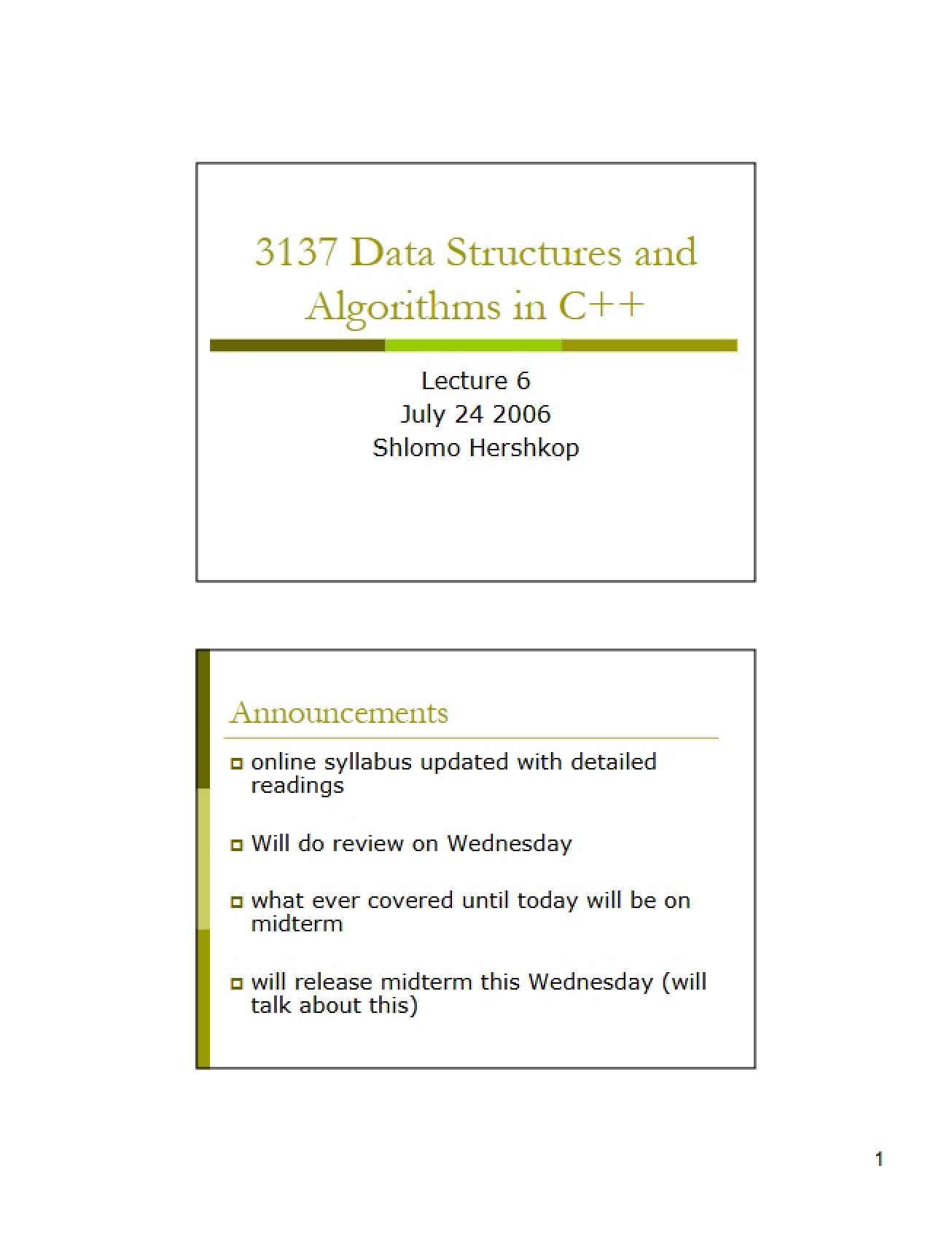 Algorithms and Data Structures