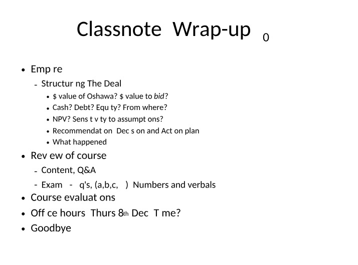 Class Notes - 2022 Wrap-up