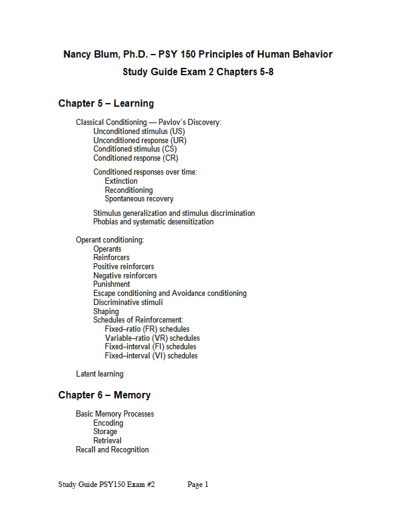 Second Exam Study Guide