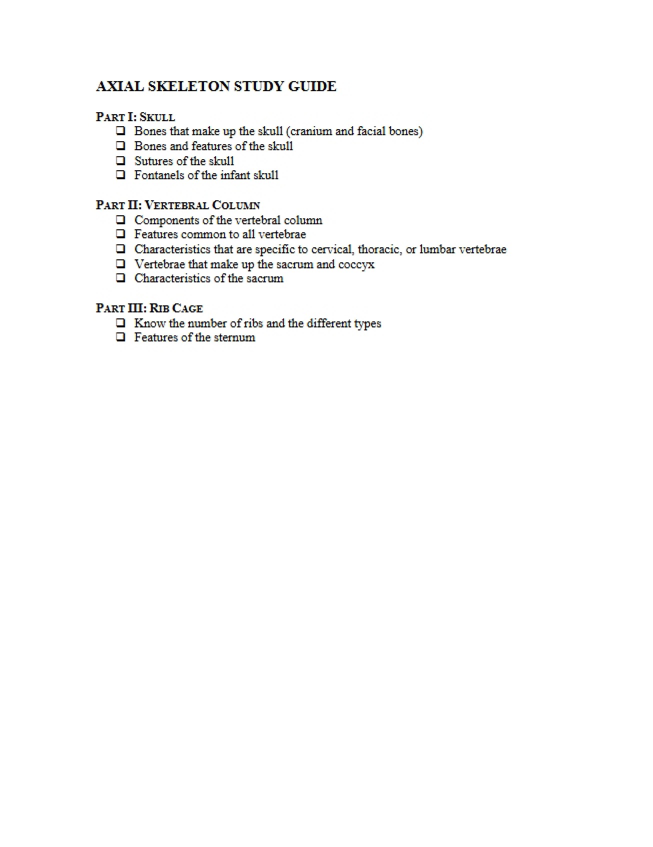 Guide for Skeleton Study