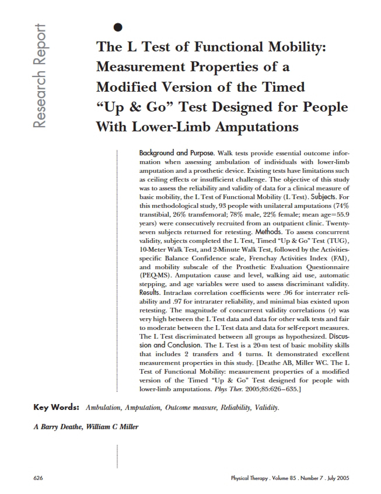 Functional Mobility L Test